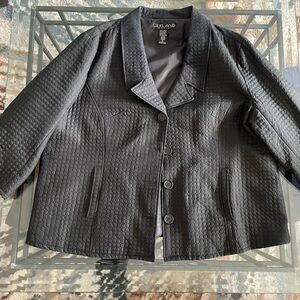 Ladies Silkland plus size black silk suit jacket 3X